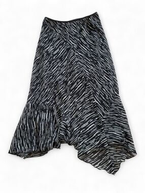 Vintage Y2K Whimsigoth Hankie Hem Skirt Jonathan Martin Black & White M